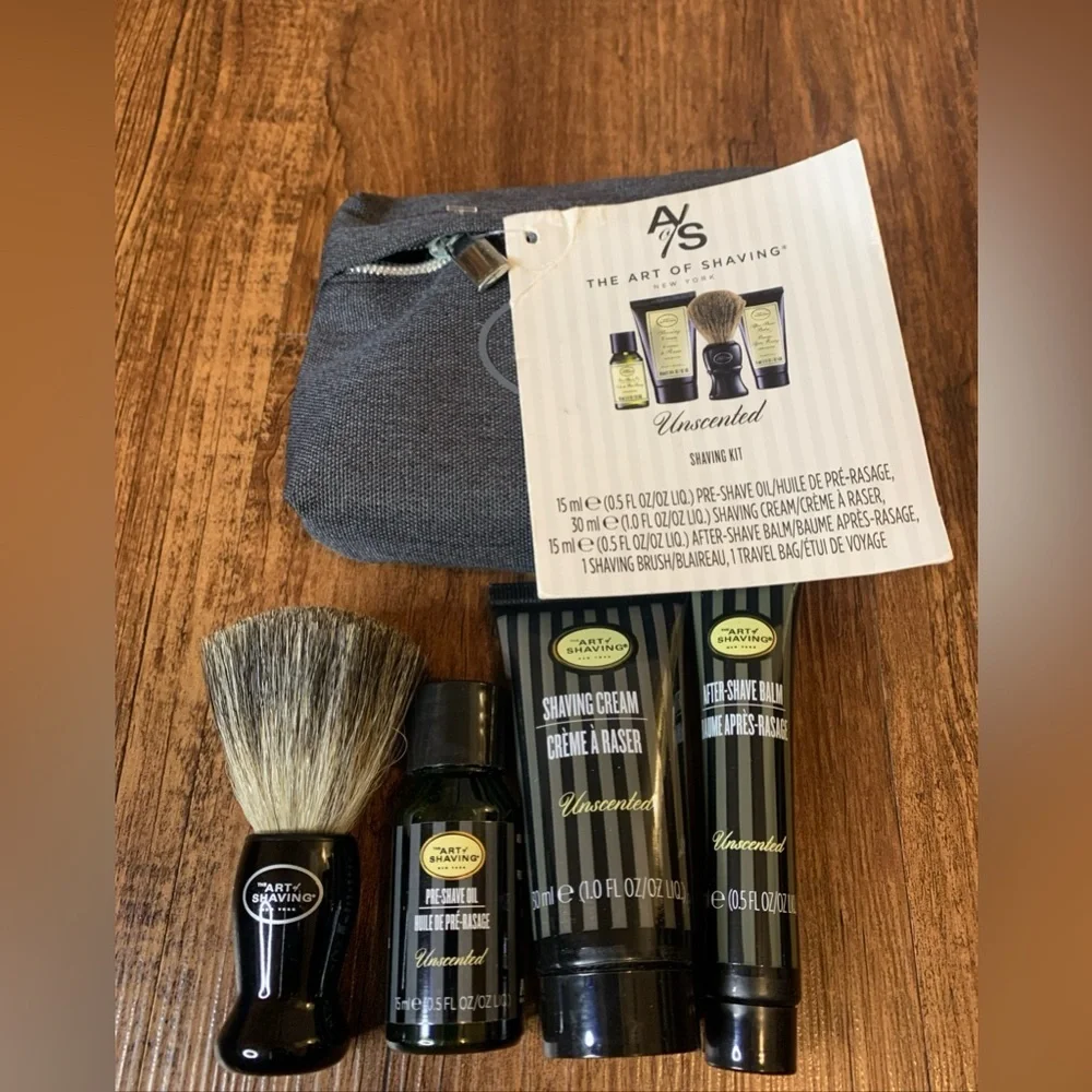 The Art of Shaving Kit 4-Piece Travel Set Unscented New